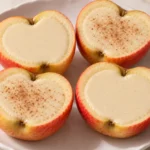 Chai apple possets served in fresh Honeycrisp apple halves
